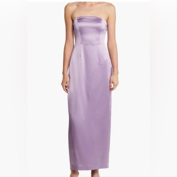 Milly Riva Hammered Lavender Strapless column Gown event dress size 10. NWT - Picture 5 of 10